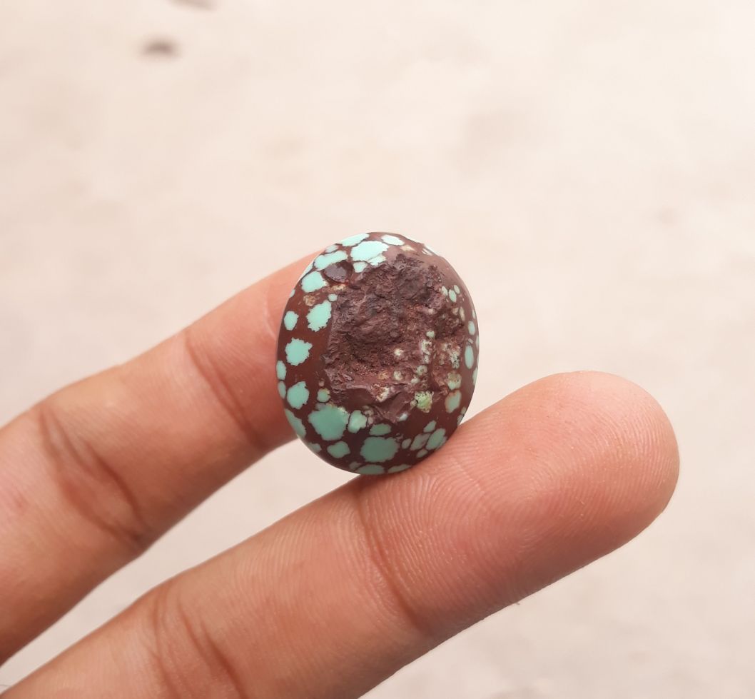 Natural Certified Egyptian Turquoise - Misri Feroza - 43.7Ct- 23x19mm