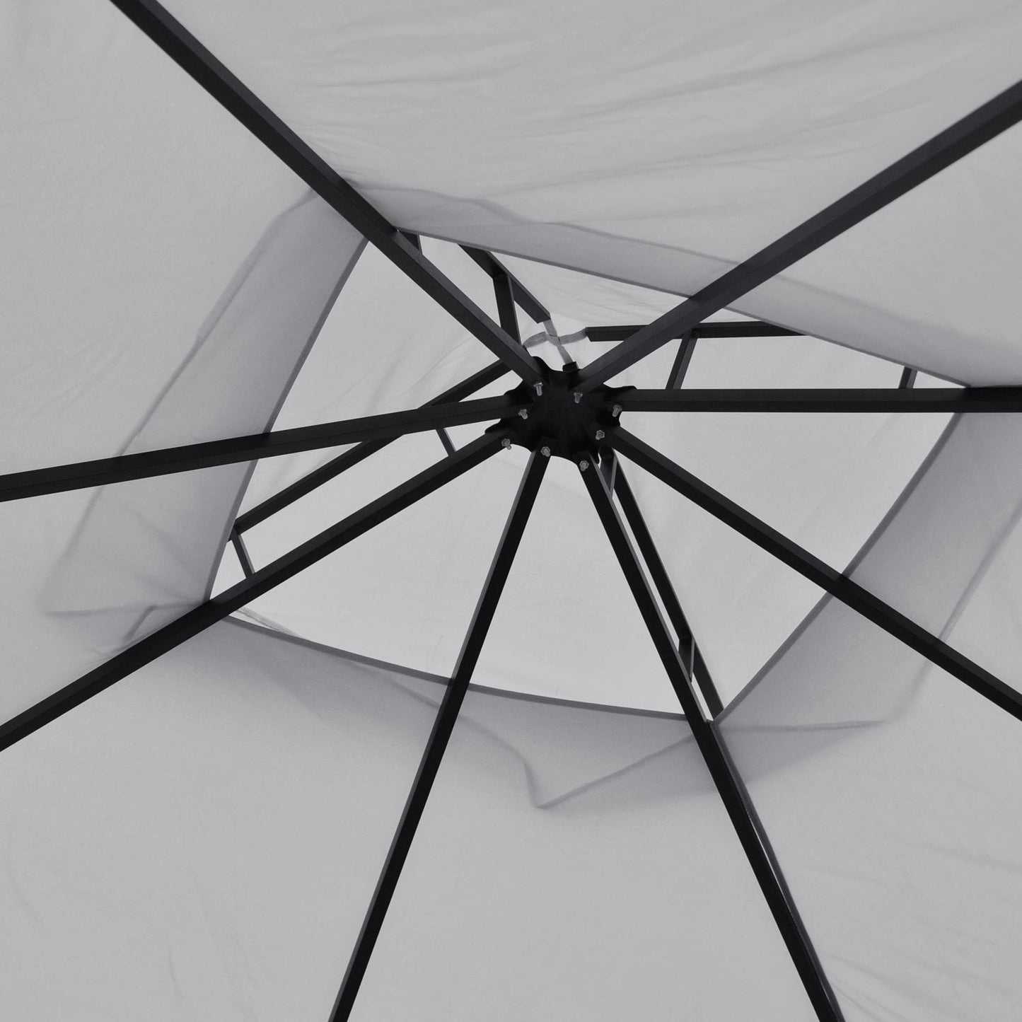 Outsunny 3 x 3(m) Garden Gazebo Patio Party Tent Shelter Outdoor Canopy Double Tier Sun Shade Metal Frame Netting Light Grey
