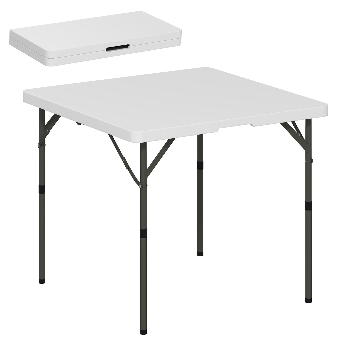 Outsunny 3ft Folding Camping Table with 2 Adjustable Height