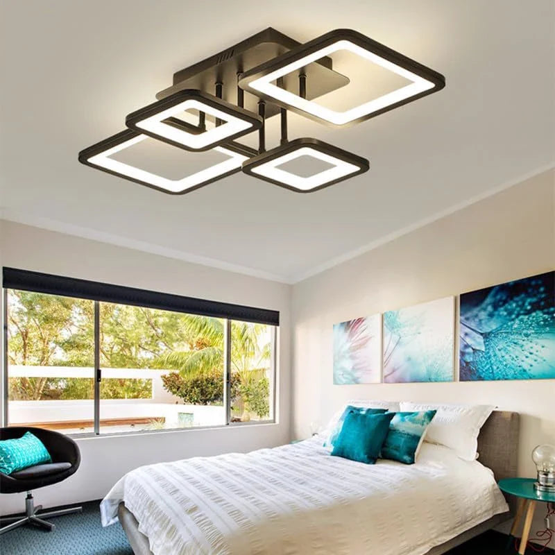 Modern Elegant LED Ceiling Light - Dimmable Creative Rectangular Design Roof Lamp