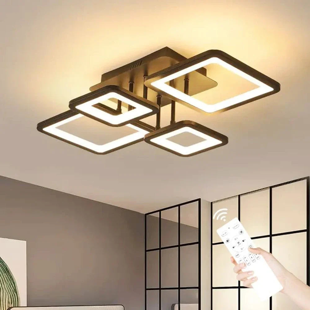 Modern Elegant LED Ceiling Light - Dimmable Creative Rectangular Design Roof Lamp