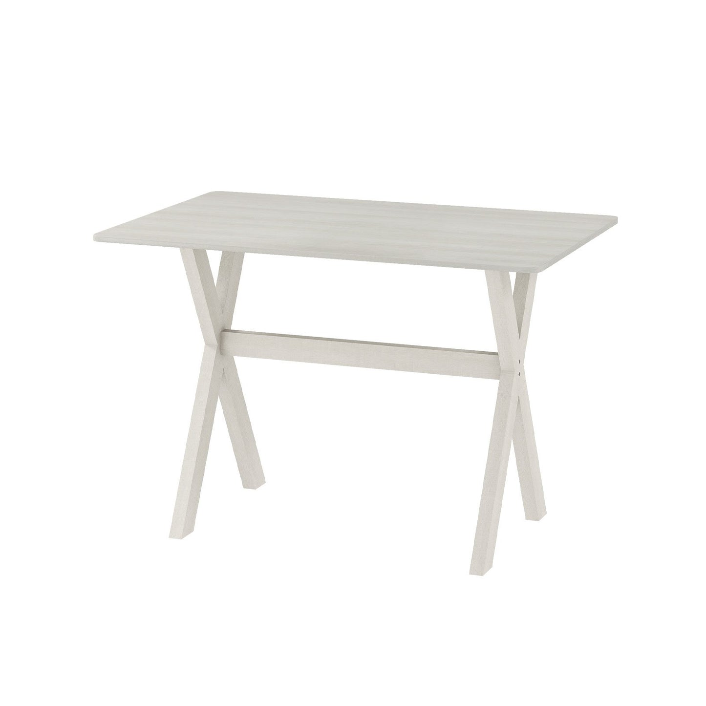 Modern Dining Table Wooden Kitchen Table with X-shaped Frame and with Wood Grain Texture Tabletop-Brown