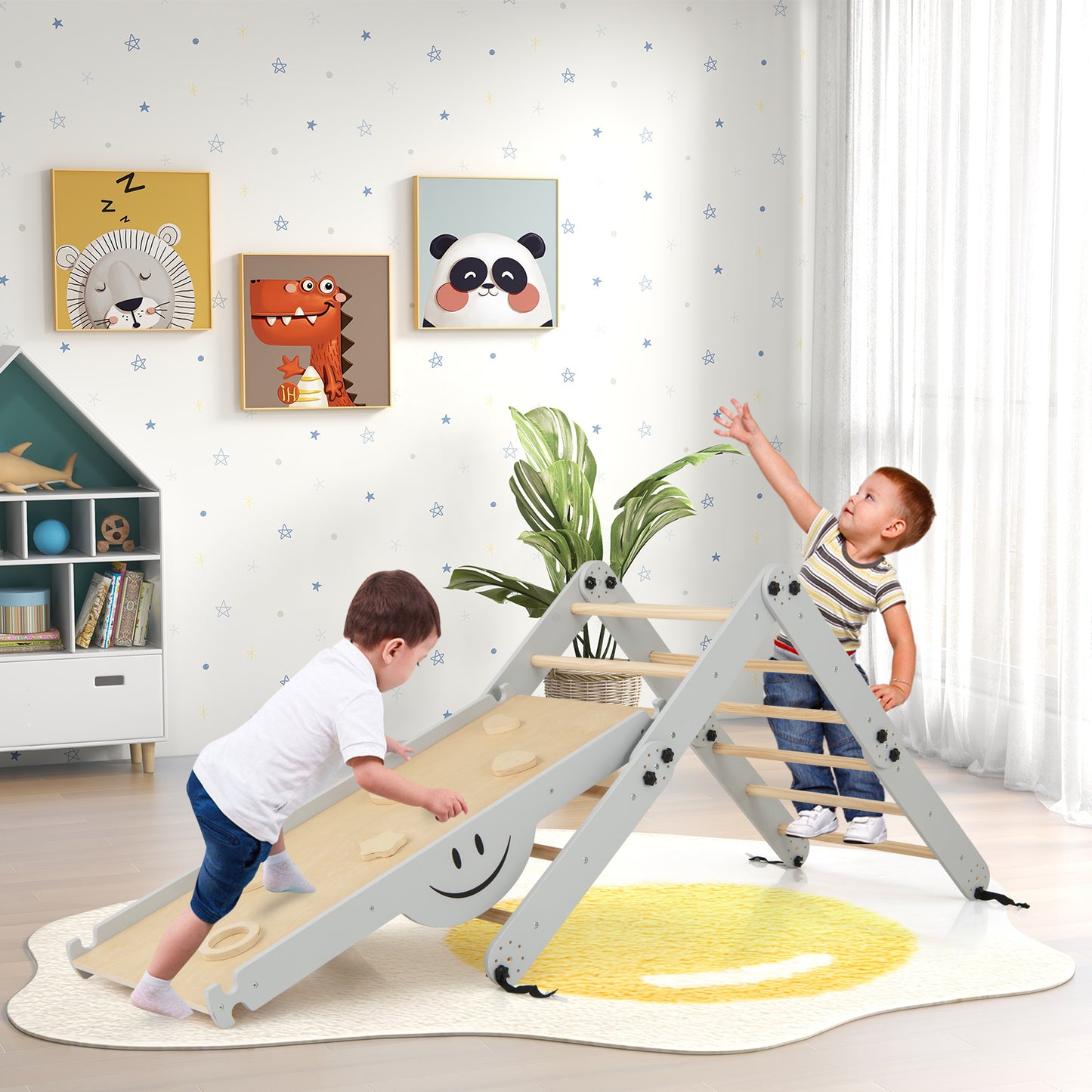 Montessori Climbing Set for Toddlers Foldable with Fun Seesaw-Colourful