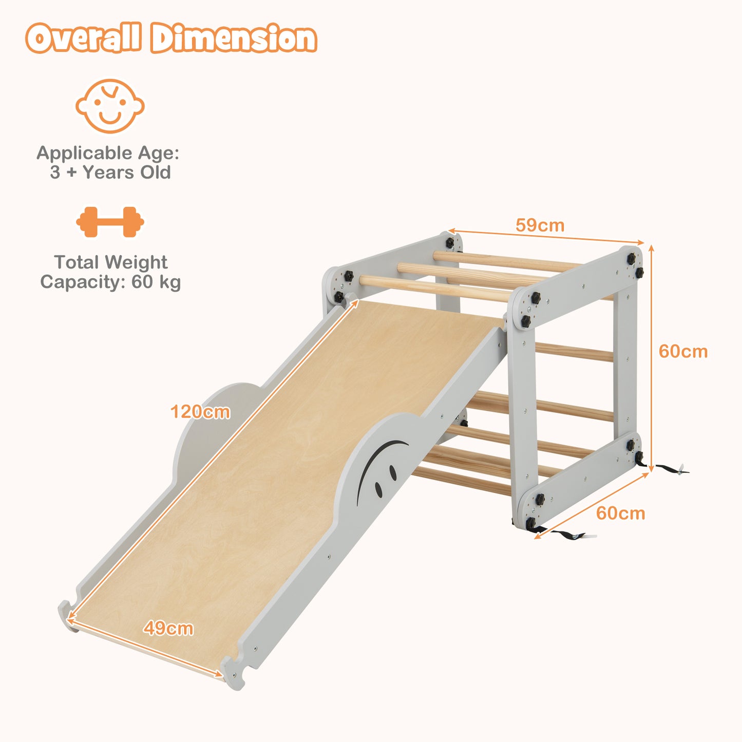 Montessori Climbing Set for Toddlers Foldable with Fun Seesaw-Colourful