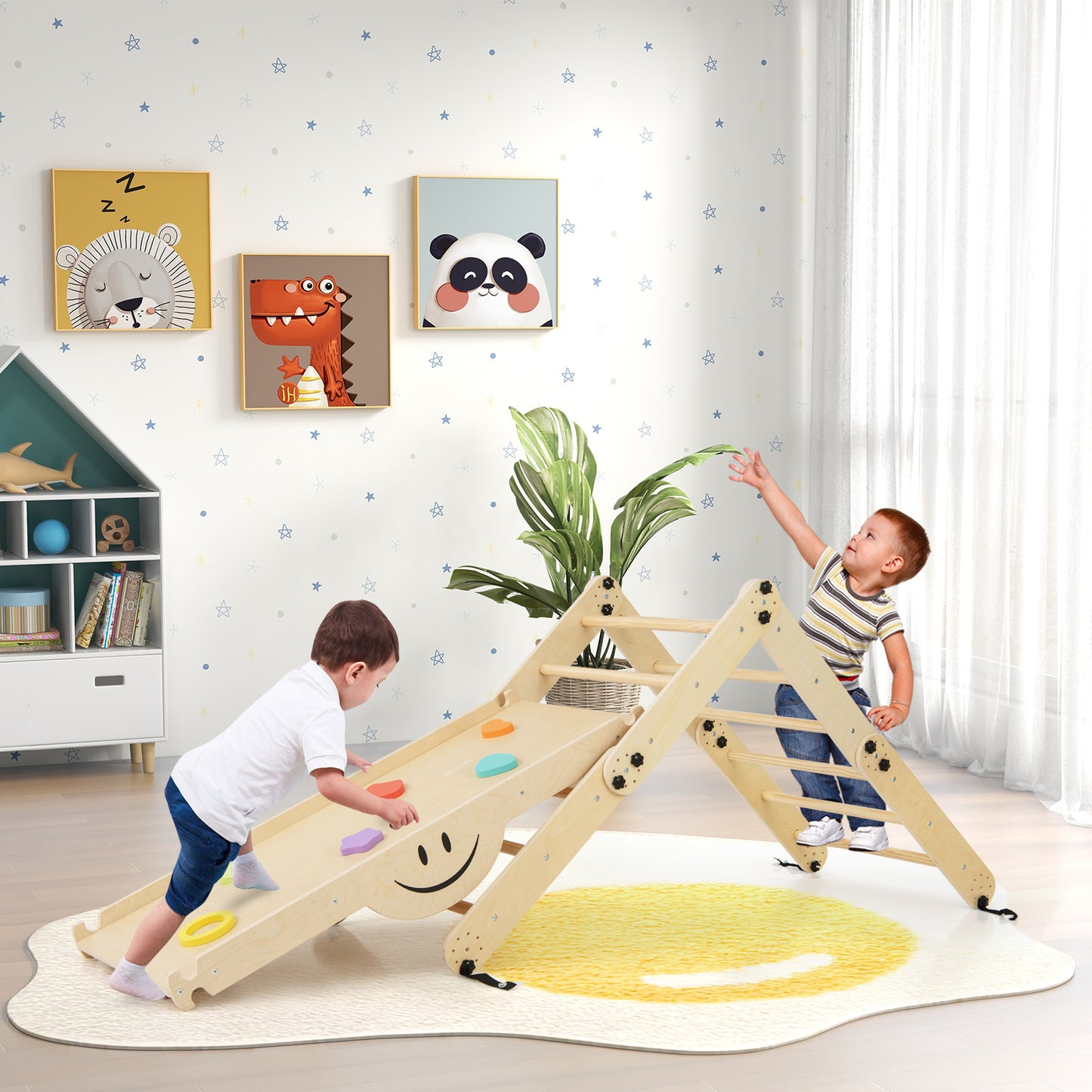 Montessori Climbing Set for Toddlers Foldable with Fun Seesaw-Colourful