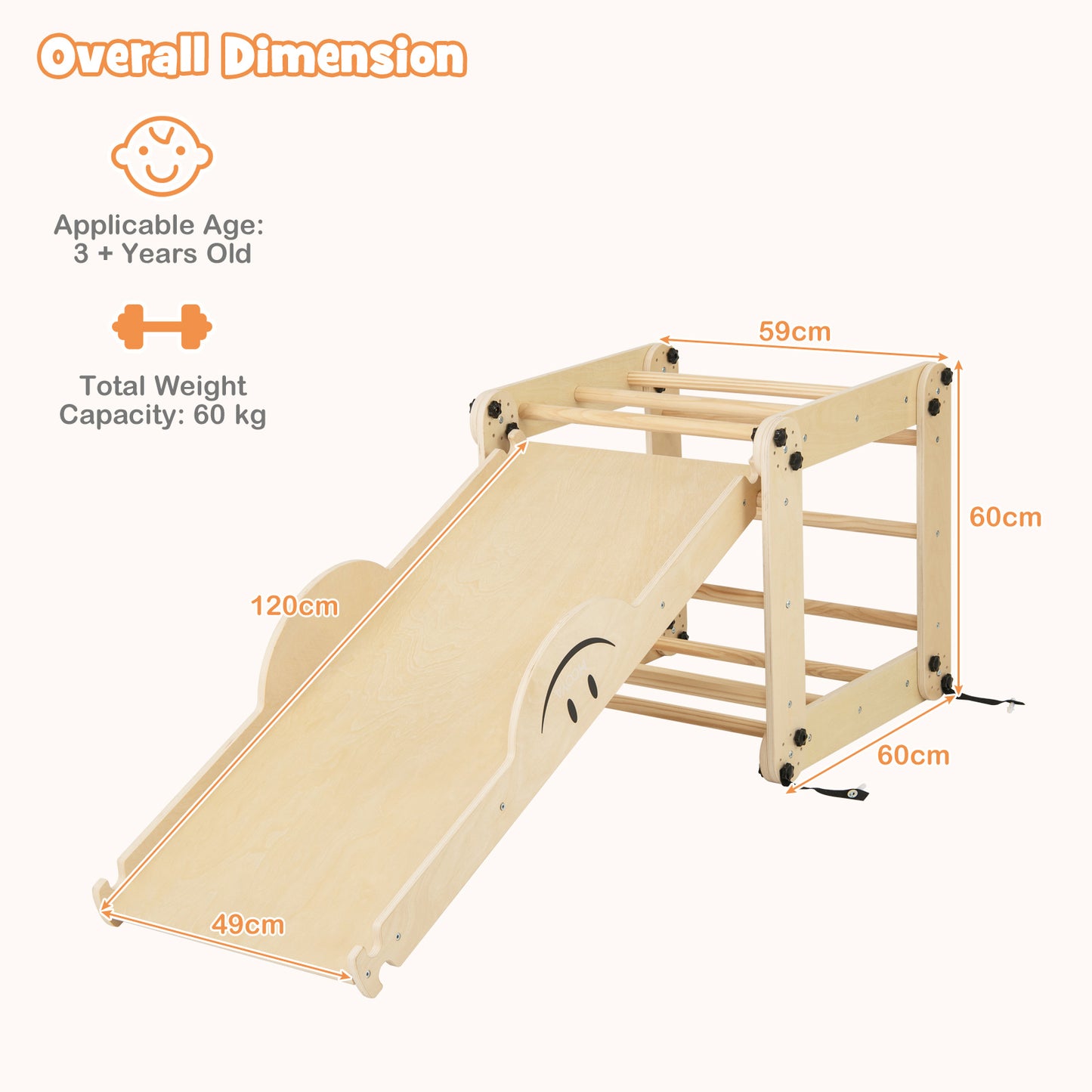 Montessori Climbing Set for Toddlers Foldable with Fun Seesaw-Colourful