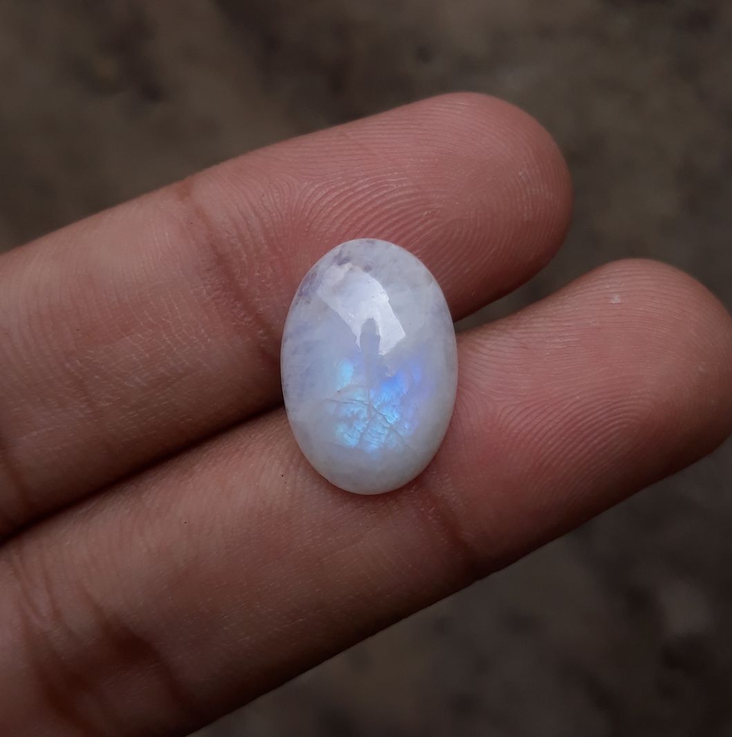 7.7ct MoonStone for Sale - Adularia MoonStone - Rainbow Moonstone - June Birthstone -18x12x4mm