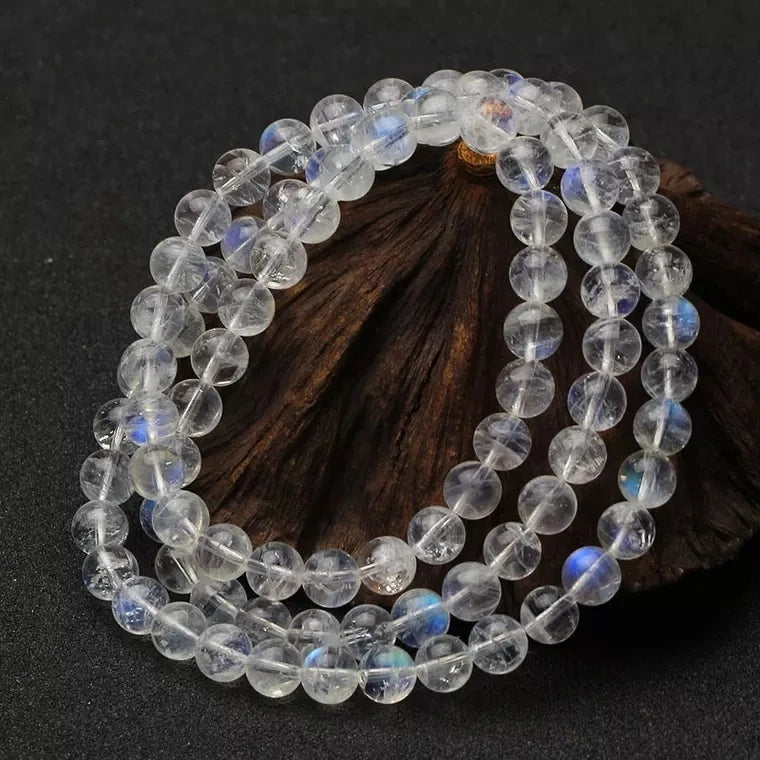 Beautiful BlueSheen MoonStone Gemstone Strech Bracelet