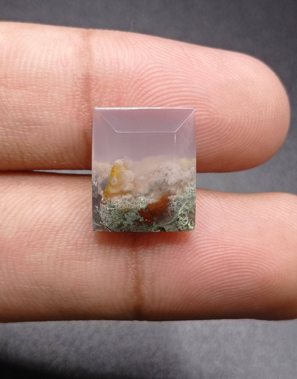 10ct Moss Agate - White Moss Agate - 15.5x13x5mm