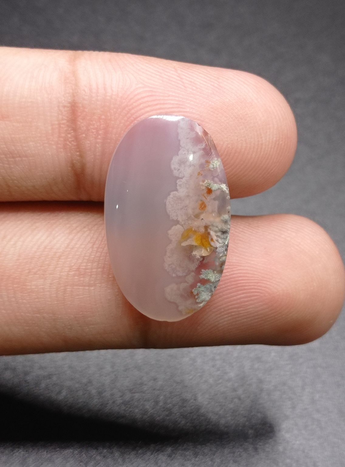 14.5ct Moss Agate - White Moss Agate - 25.2x15.2x5mm