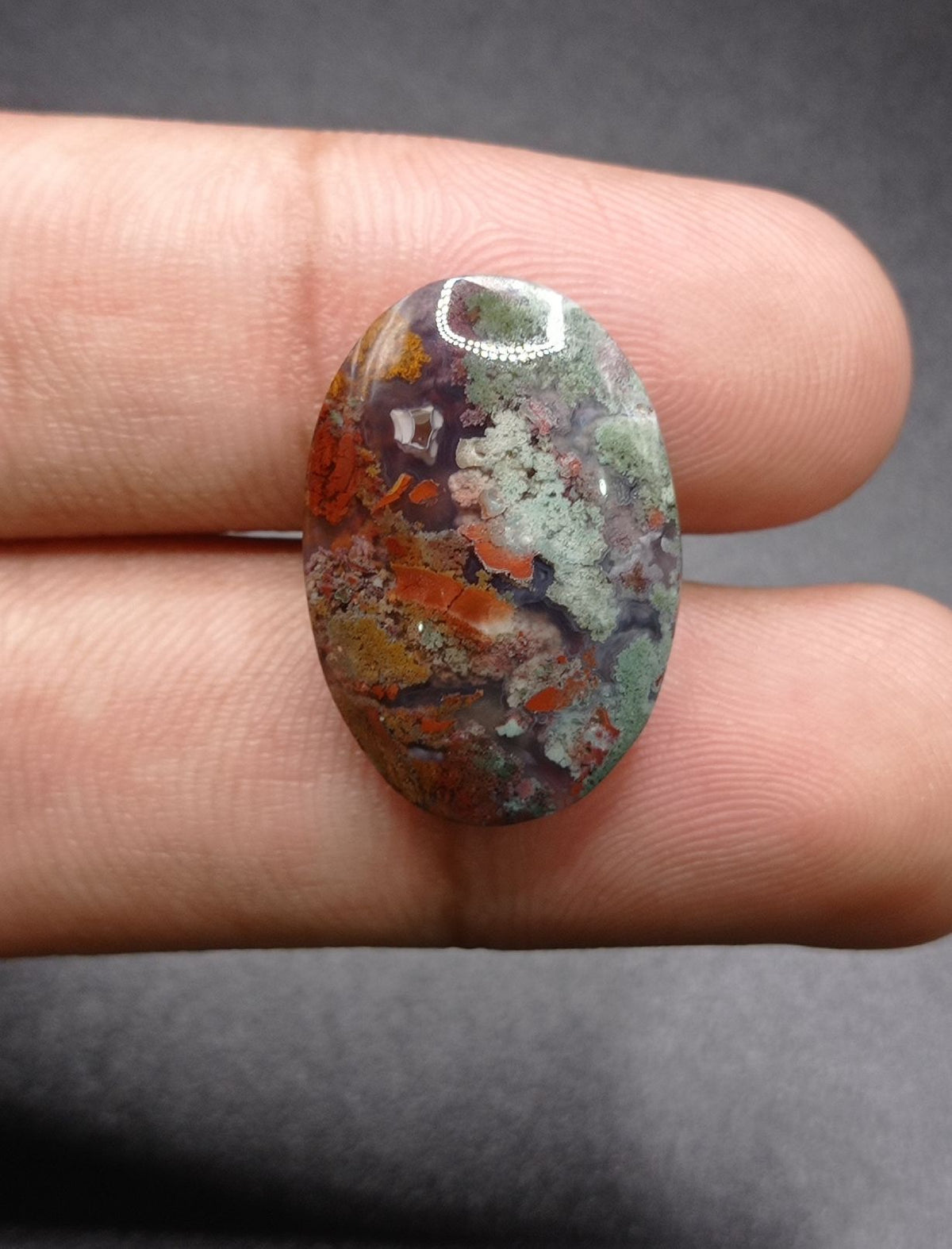 20.7ct Moss Agate - Green Moss Agate - 24.1x16.8x7mm