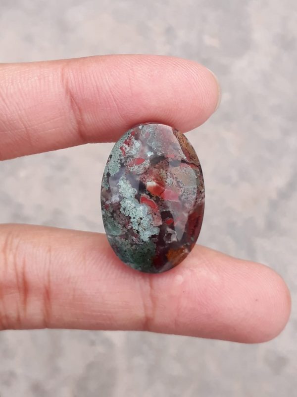 20.7ct Moss Agate - Green Moss Agate - 24.1x16.8x7mm
