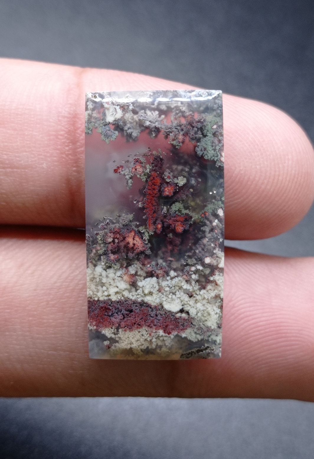 29.9ct Moss Agate - White Moss Agate - 28.7x15x6.5mm