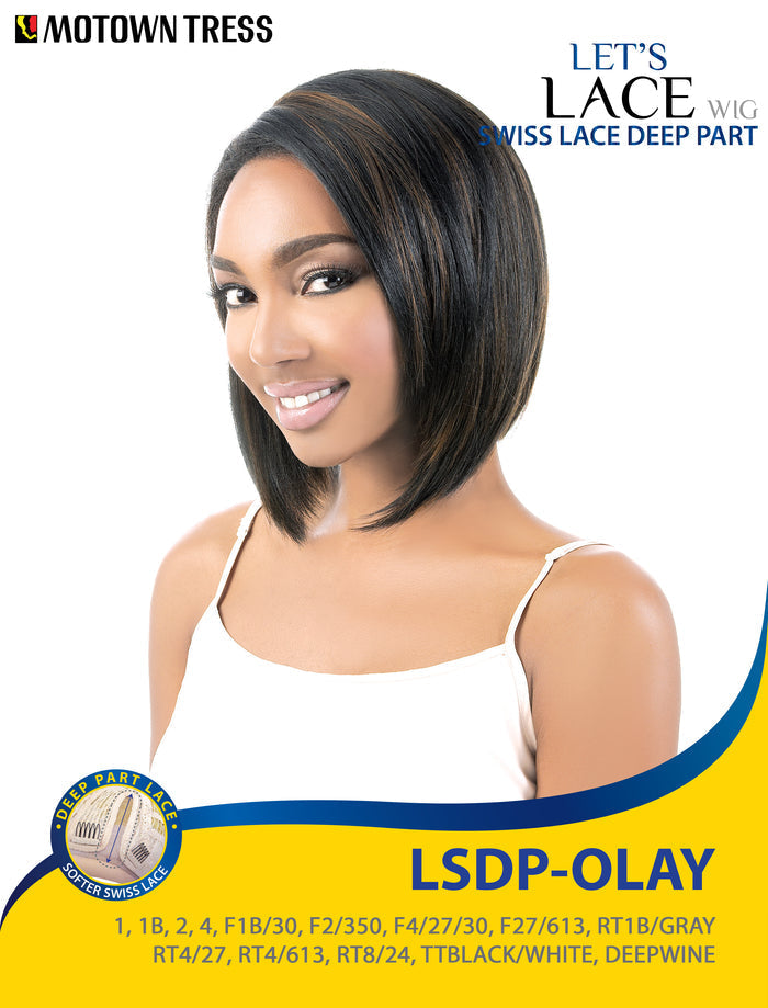 Motown Tress LSDP Olay Swiss Lace Synthetic Wig - Natural Look & Versatile Style for Women