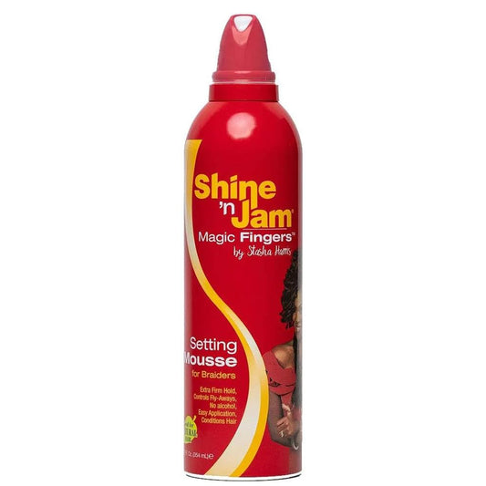Shine 'n Jam Magic Fingers Setting Mousse Long-Lasting Hold & Professional Braids for Braiders 12 oz