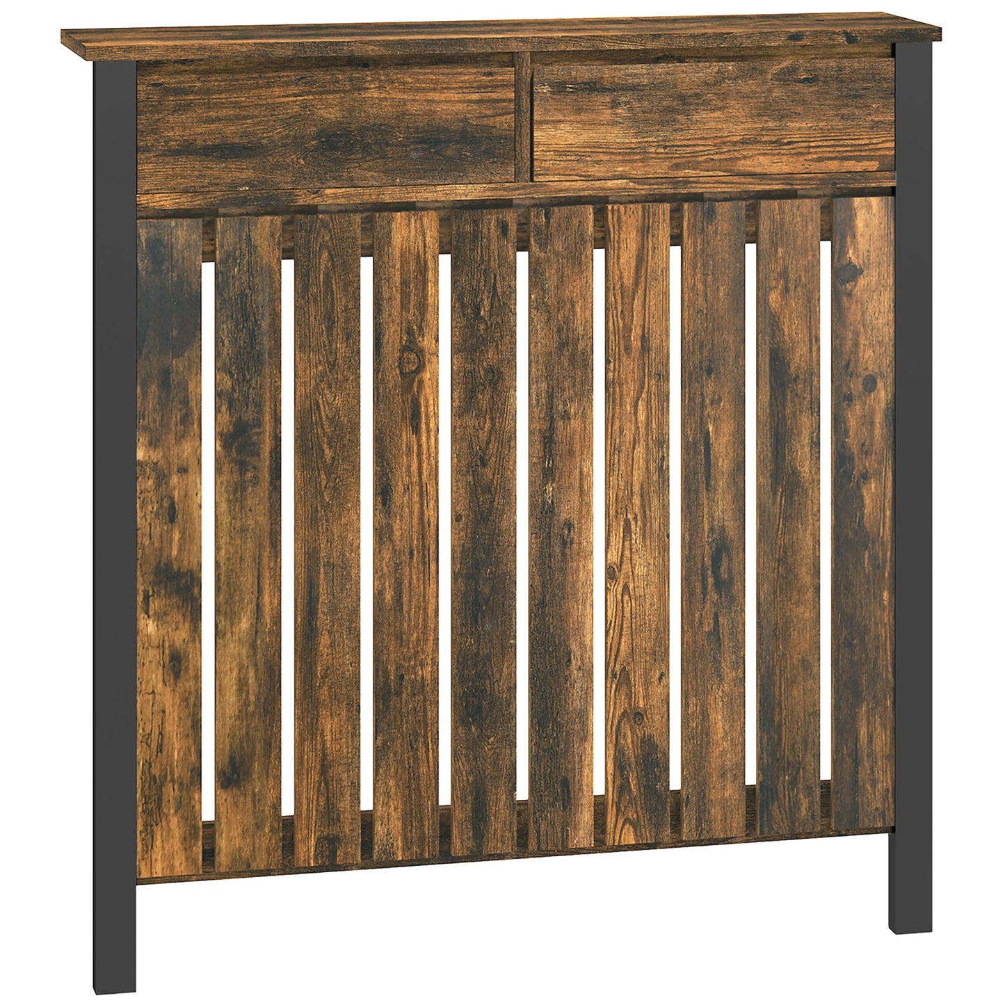 HOMCOM Small Radiator Cover with Drawer and Vertical Slats 88.5 x 19 x 93cm