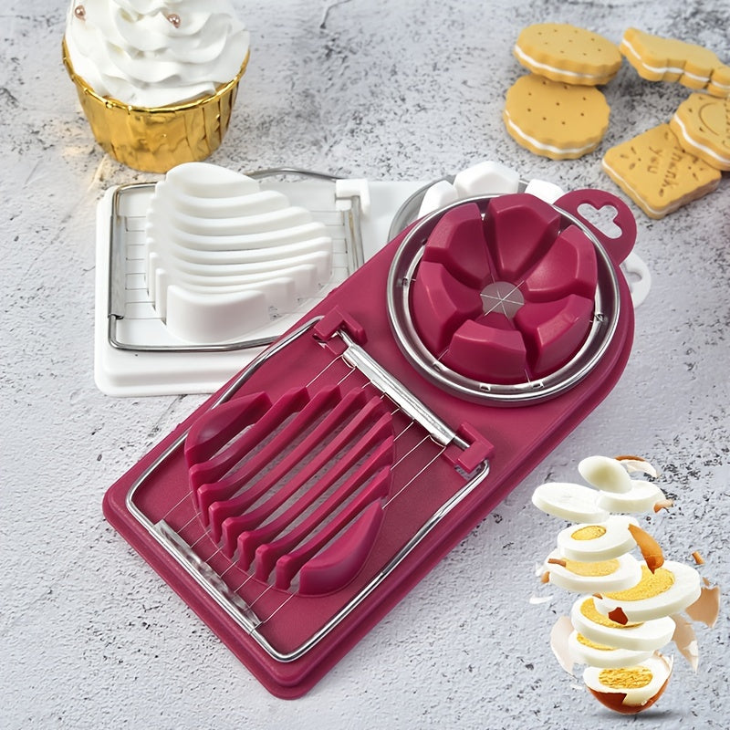 Multifunctional Egg Slicer & Wedger - Stainless Steel Cutter for Eggs, Fruits & Veggies