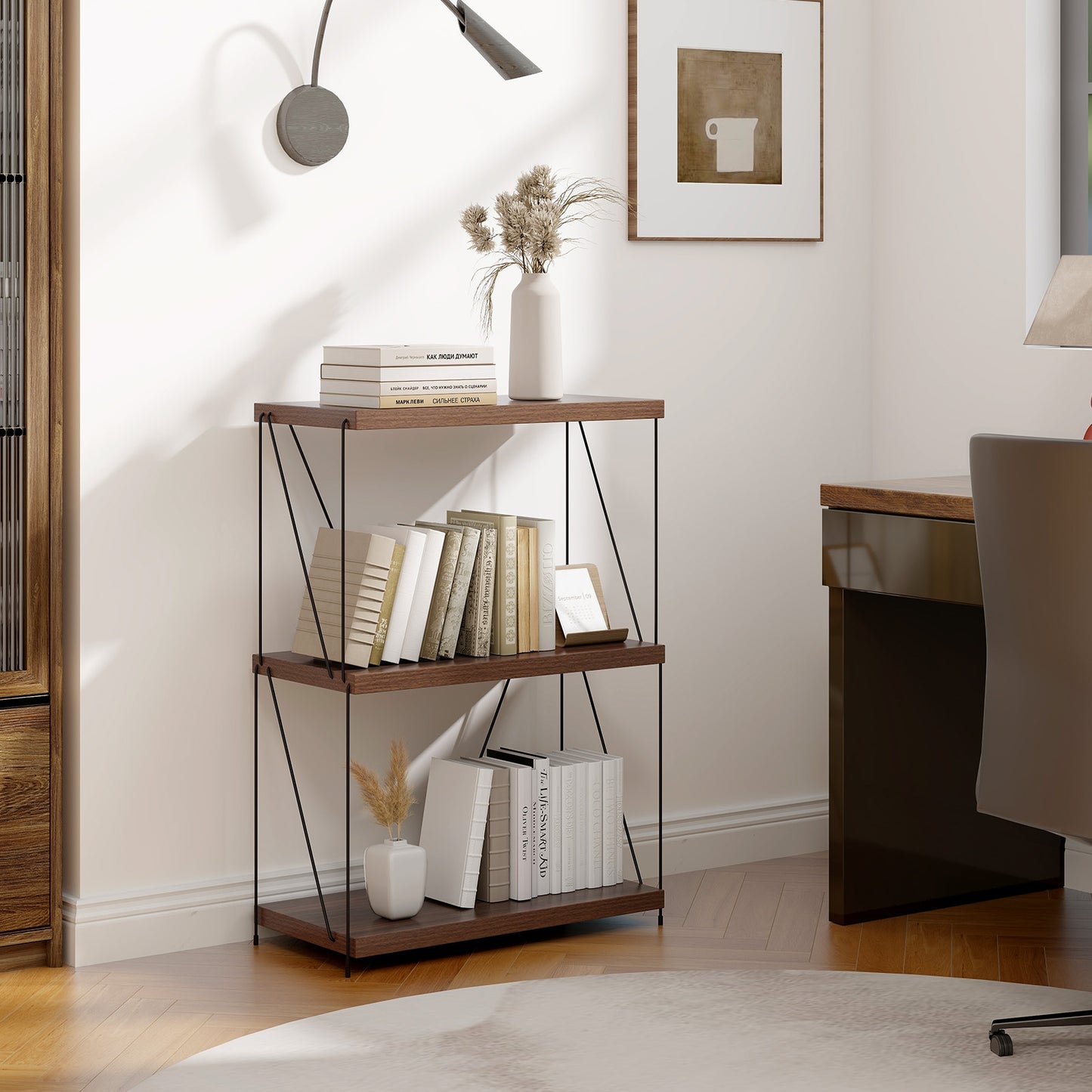2/3/4/5-Tier Multipurpose Display Rack with Metal Frame-4-Tier