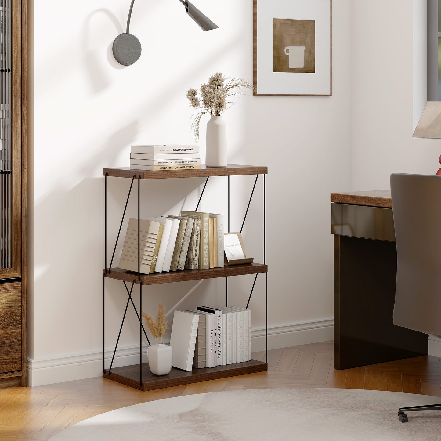 2/3/4/5-Tier Multipurpose Display Rack with Metal Frame-4-Tier