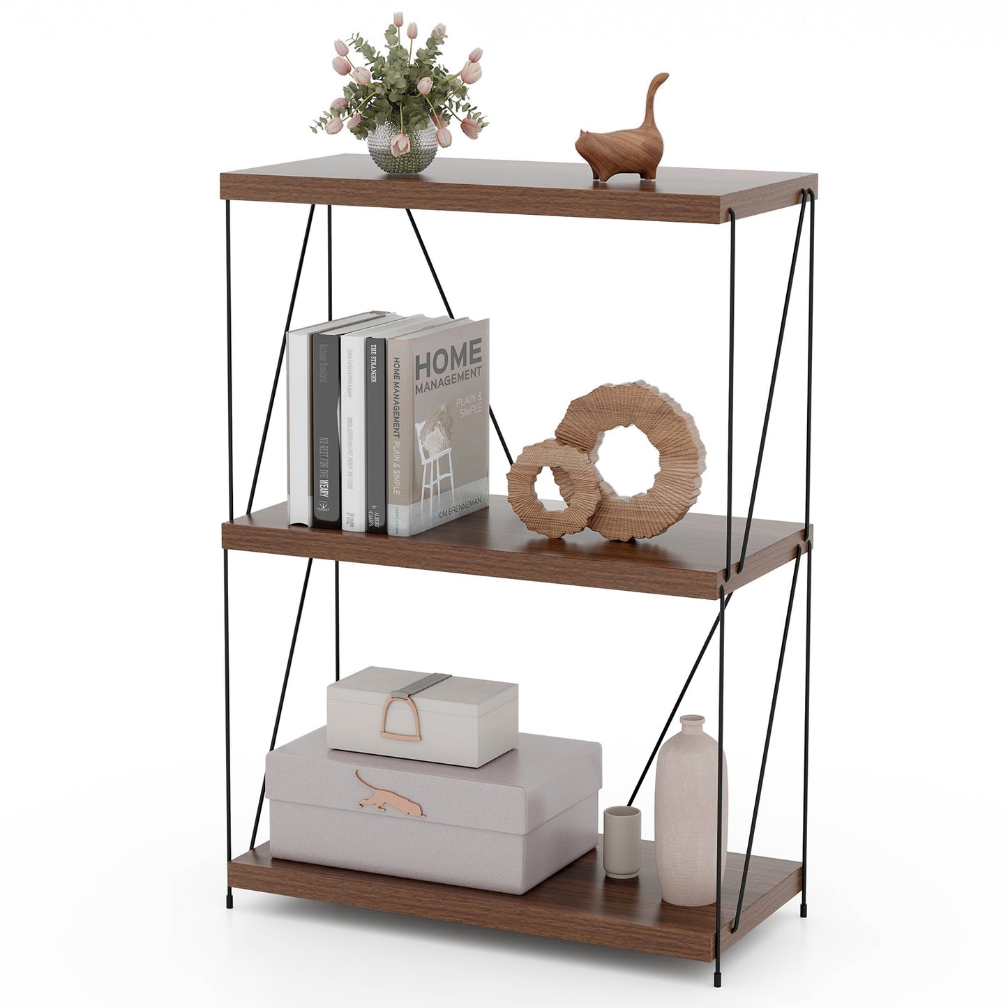 2/3/4/5-Tier Multipurpose Display Rack with Metal Frame-4-Tier