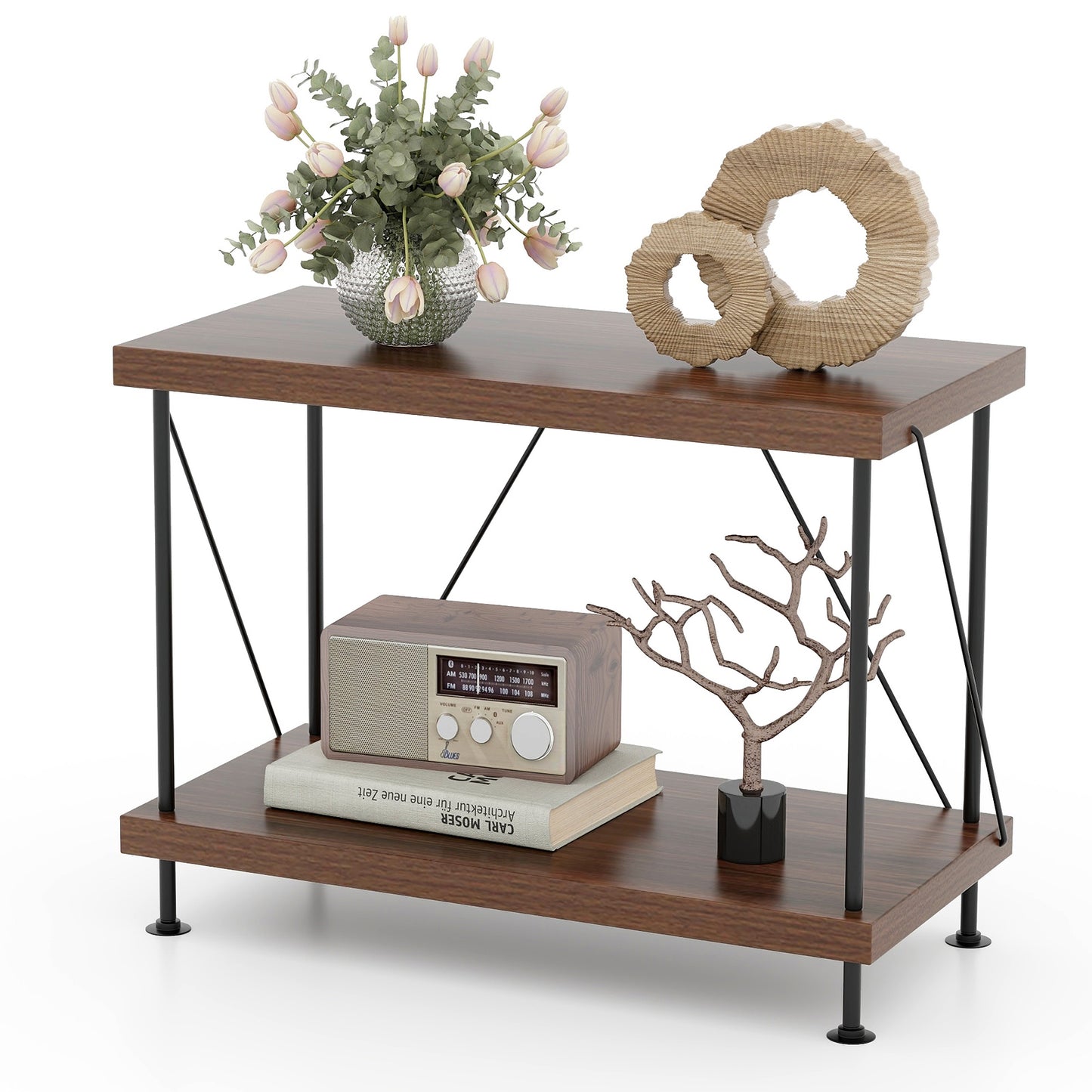2/3/4/5-Tier Multipurpose Display Rack with Metal Frame-4-Tier