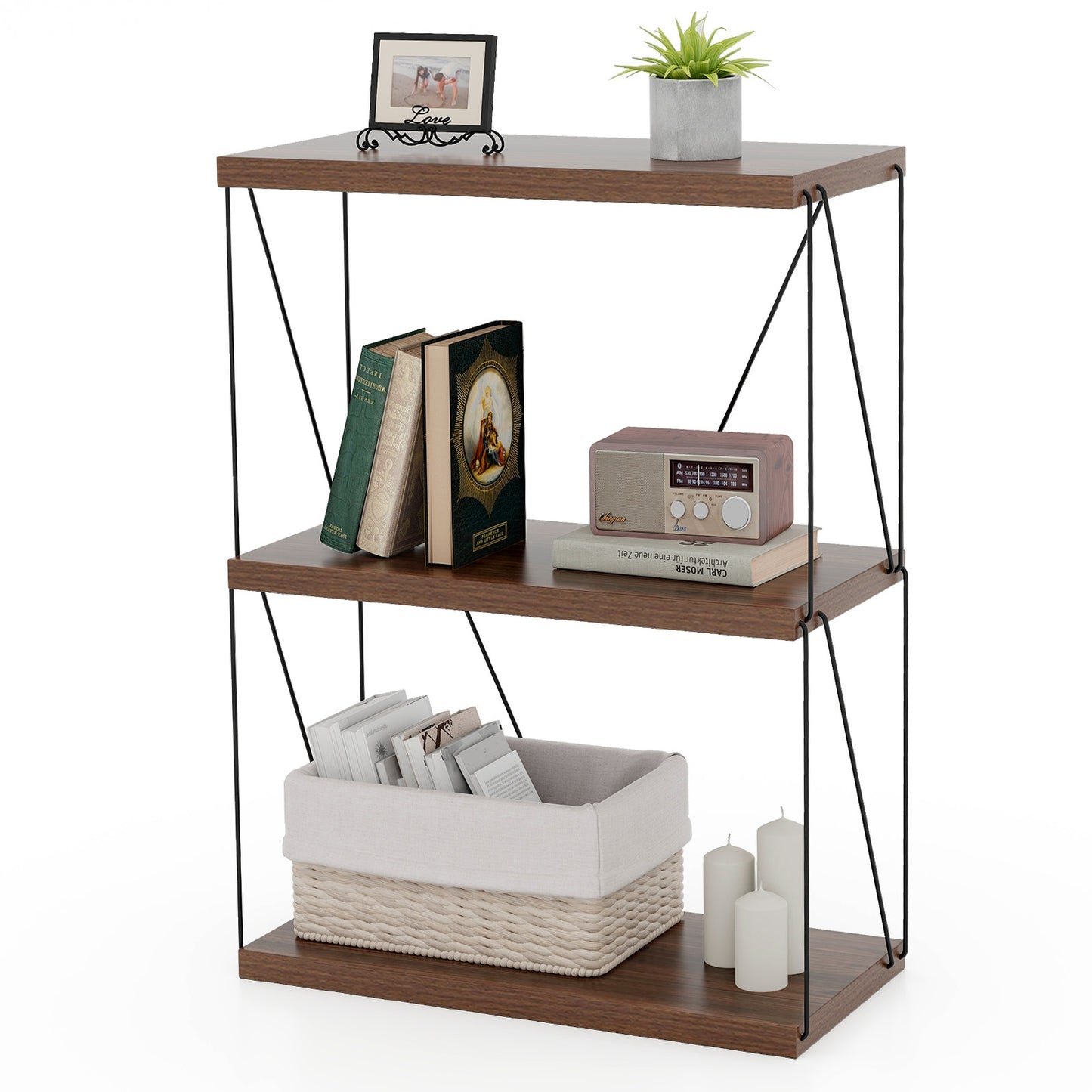 2/3/4/5-Tier Multipurpose Display Rack with Metal Frame-4-Tier