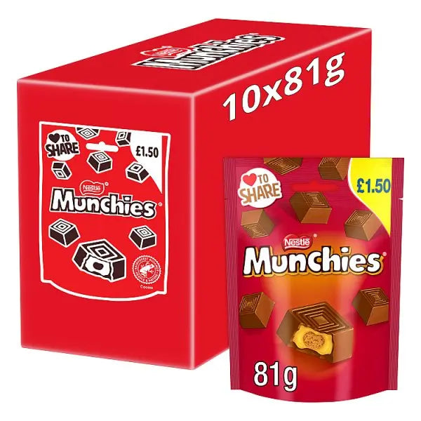 Munchies Milk Chocolate & Caramel Share Bag 81g (Case of 10)