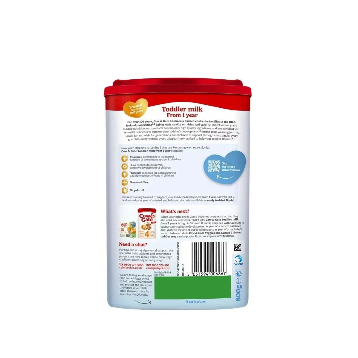 Cow & Gate 3 Growing Up Milk Formula 1+ year 800g