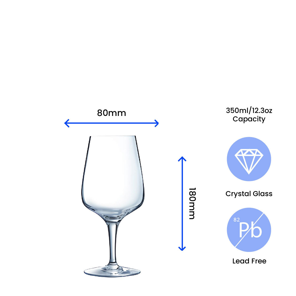 Engraved Crystal Wine Glass, Short Sublym 350ml Glass, Gift Boxed