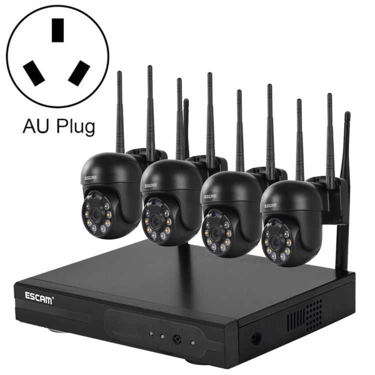 ESCAM WNK614 8-Channel Wireless NVR Security System with 4× 3MP Cameras