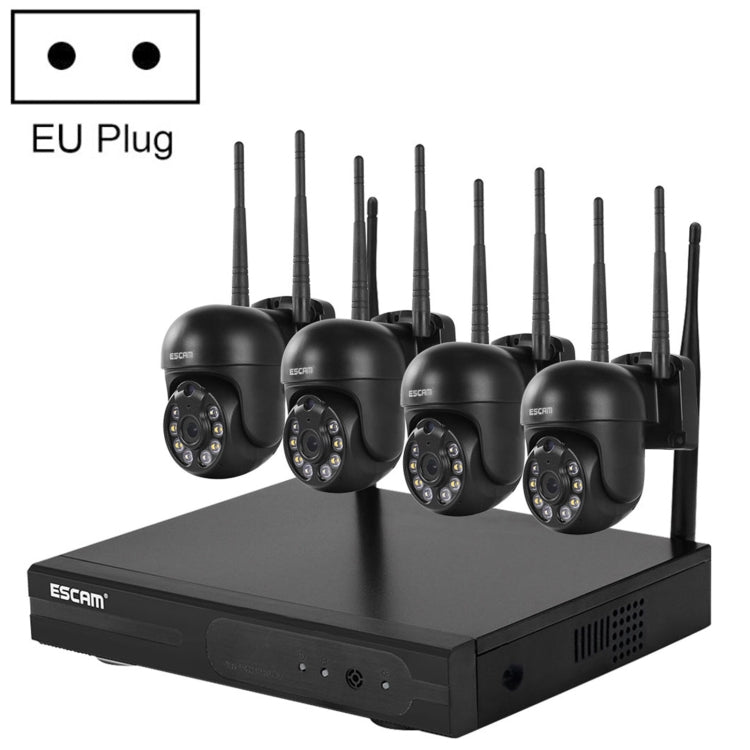 ESCAM WNK614 8-Channel Wireless NVR Security System with 4× 3MP Cameras