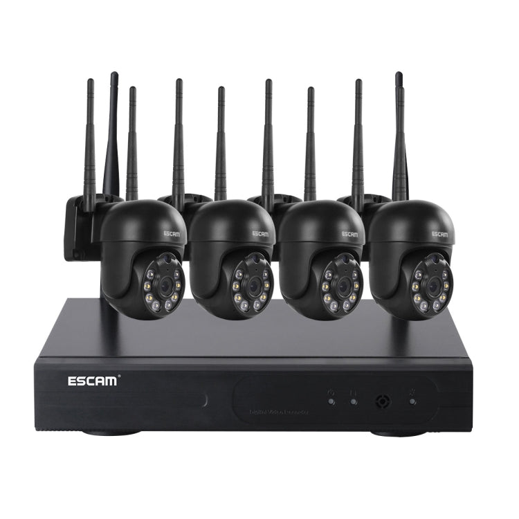 ESCAM WNK614 8-Channel Wireless NVR Security System with 4× 3MP Cameras