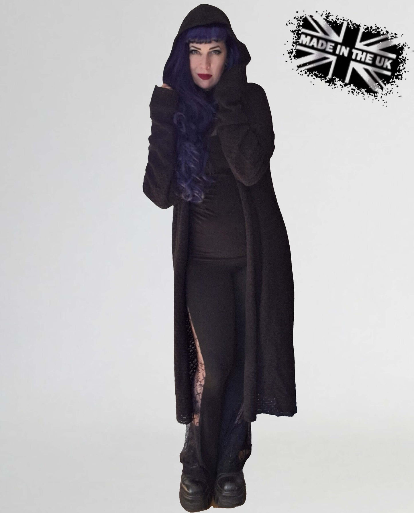 Long Gothic Hooded Cardigan - Athena | Necessary Evil UK Made