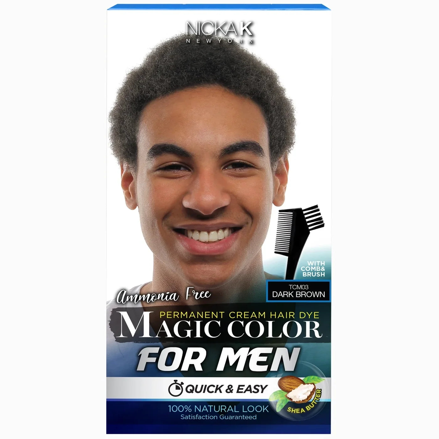 Nicka K New York Magic Color for Men Instant Grey Coverage Hair Colour Kit