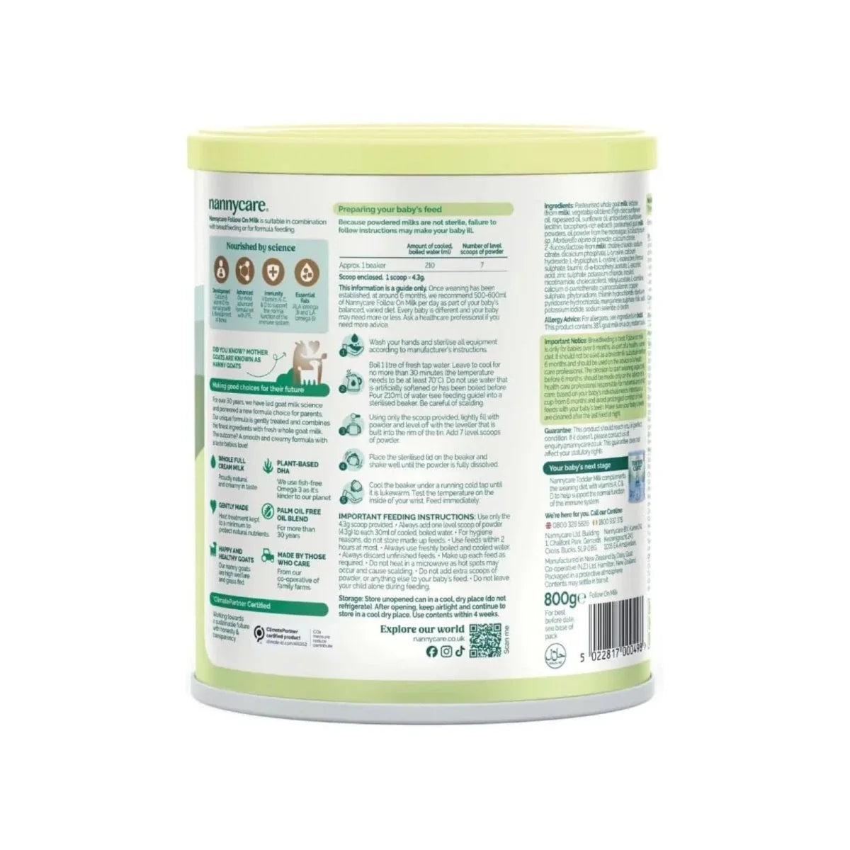 Nannycare Stage 2 Goat First Infant Goat Milk Formula 800g