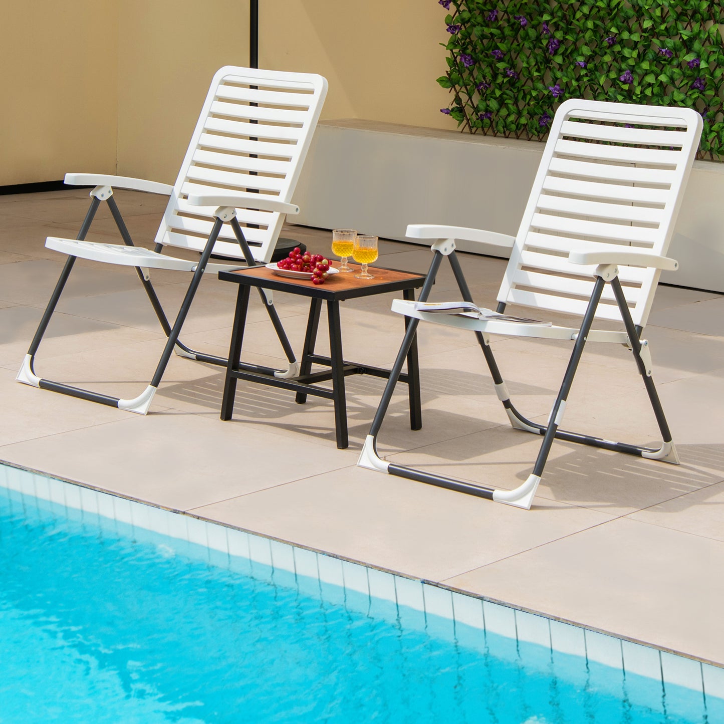 Adjustable Reclining Folding Chair with 7-Level Backrest-1 Pack