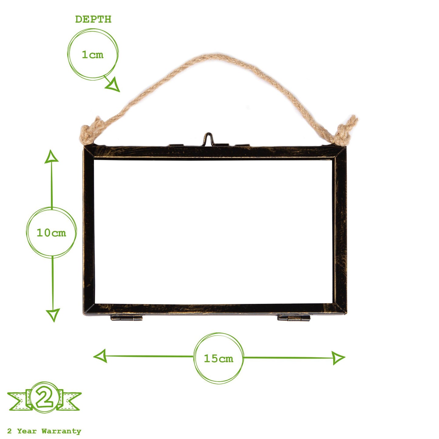 6" x 4" Black Hanging Metal Photo Frame