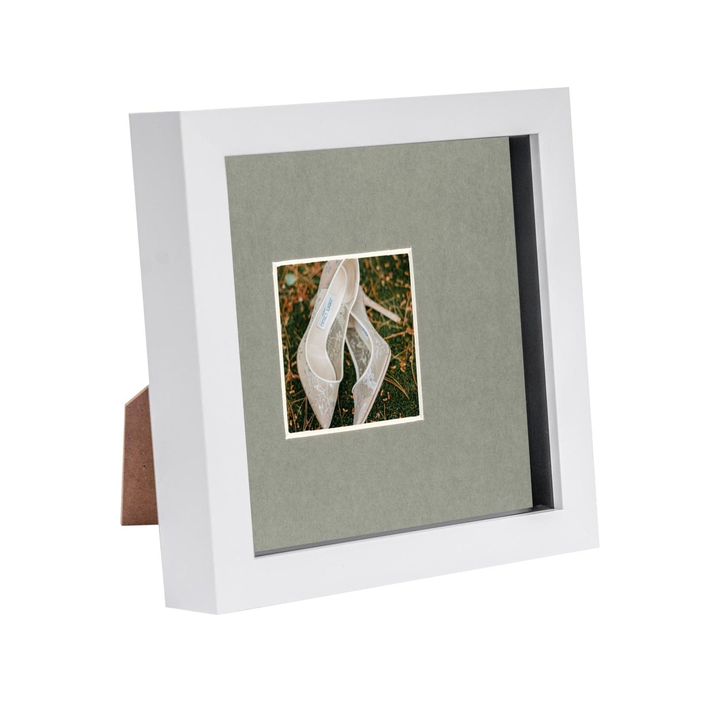6" x 6" White 3D Box Photo Frame with 2" x 2" Mount