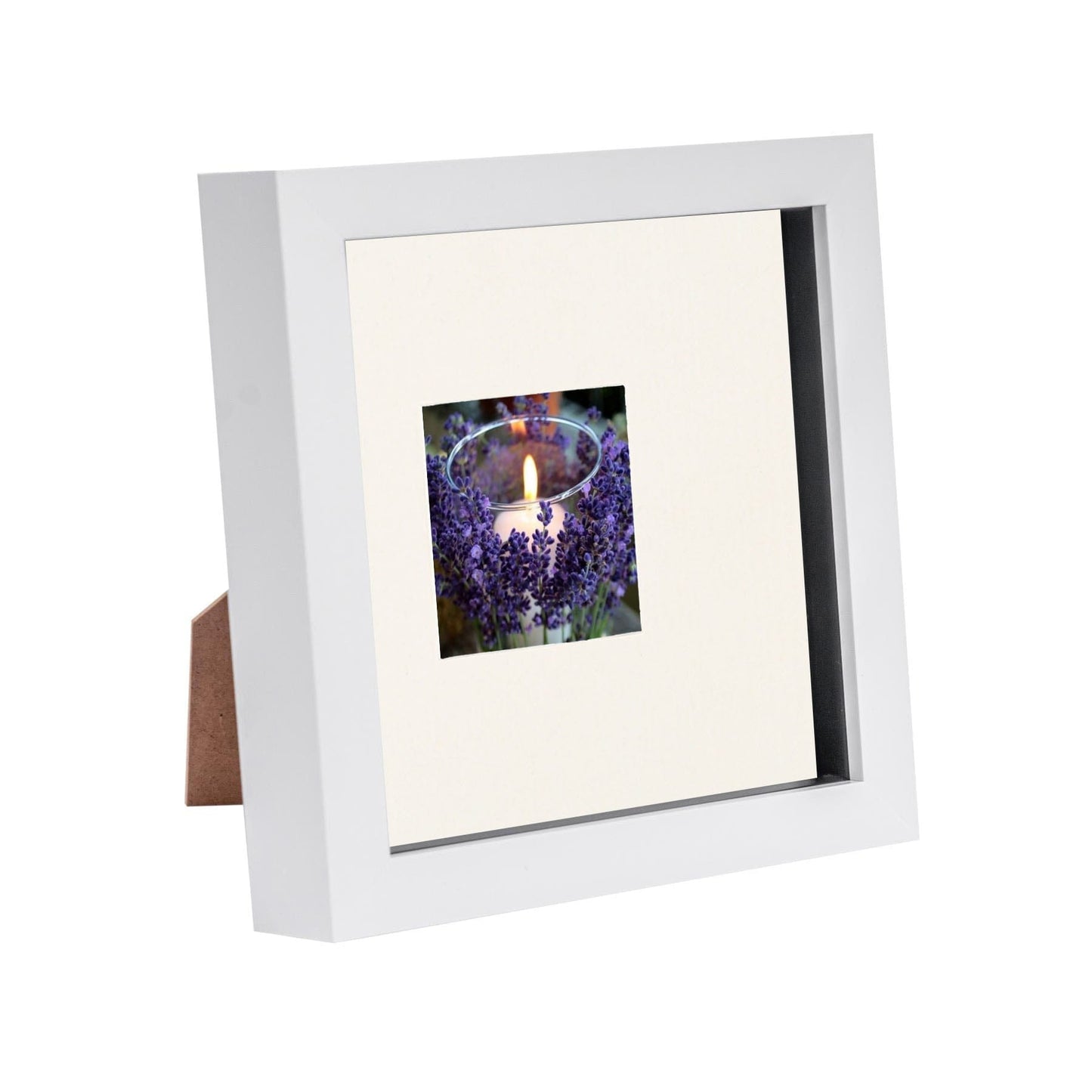 6" x 6" White 3D Box Photo Frame with 2" x 2" Mount