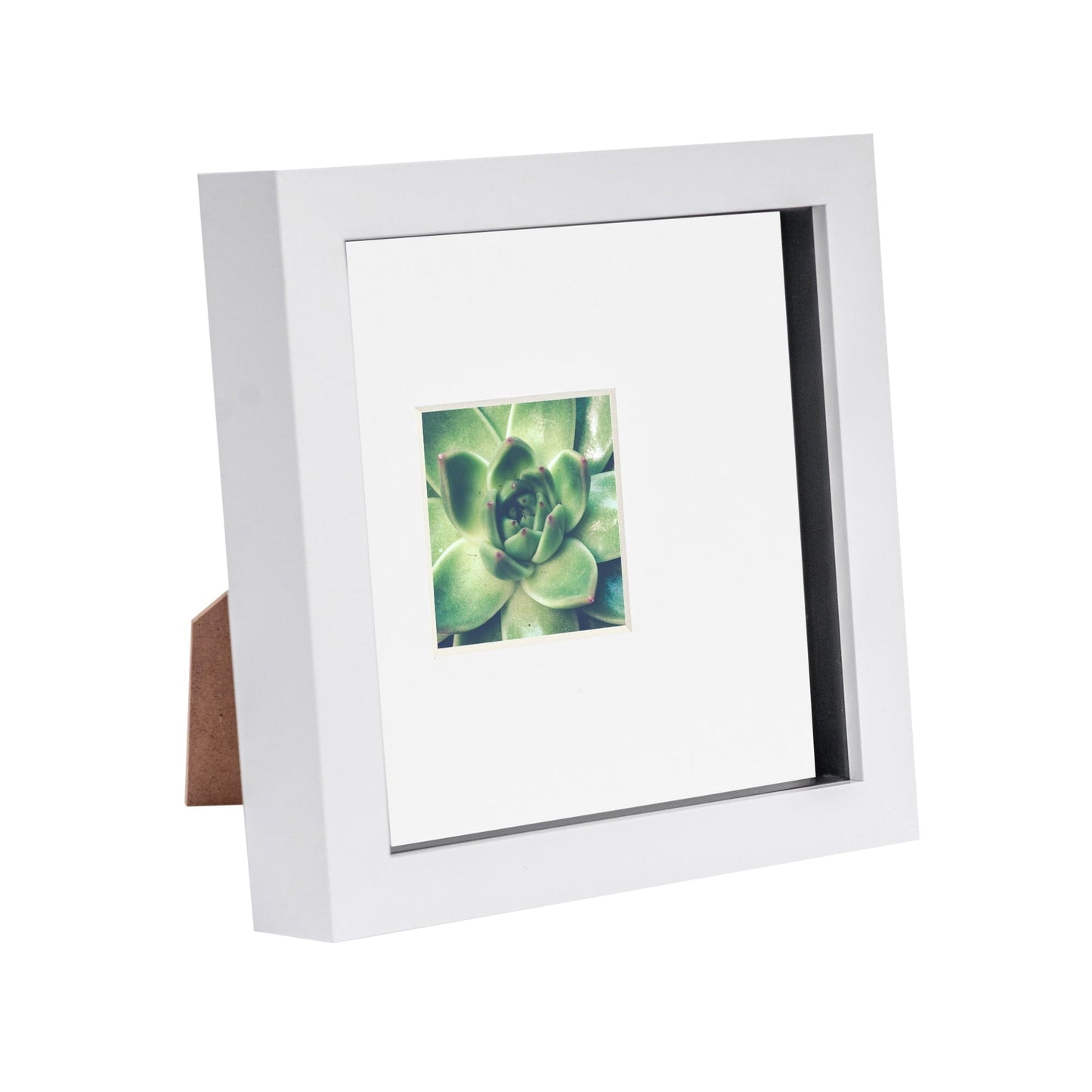 6" x 6" White 3D Box Photo Frame with 2" x 2" Mount