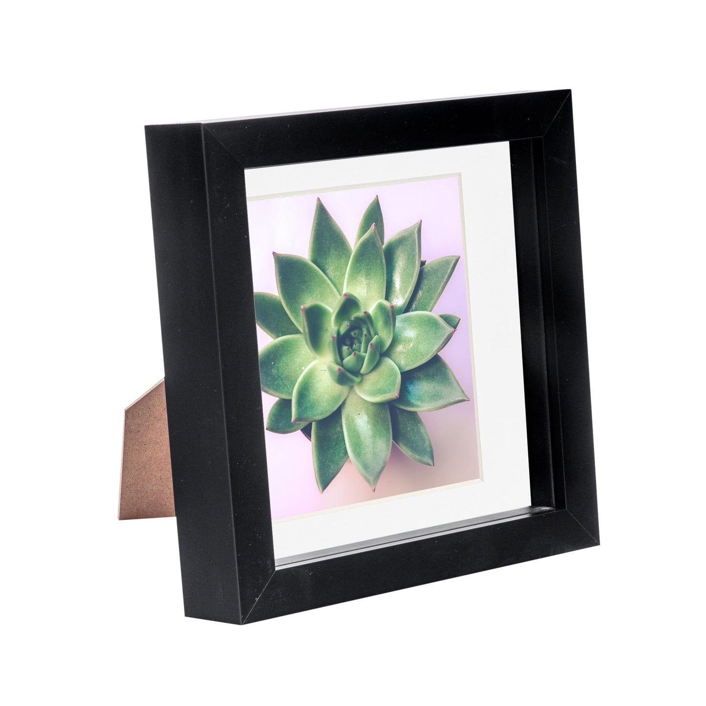 6" x 6" Black 3D Box Photo Frame - with 4" x 4" Mount
