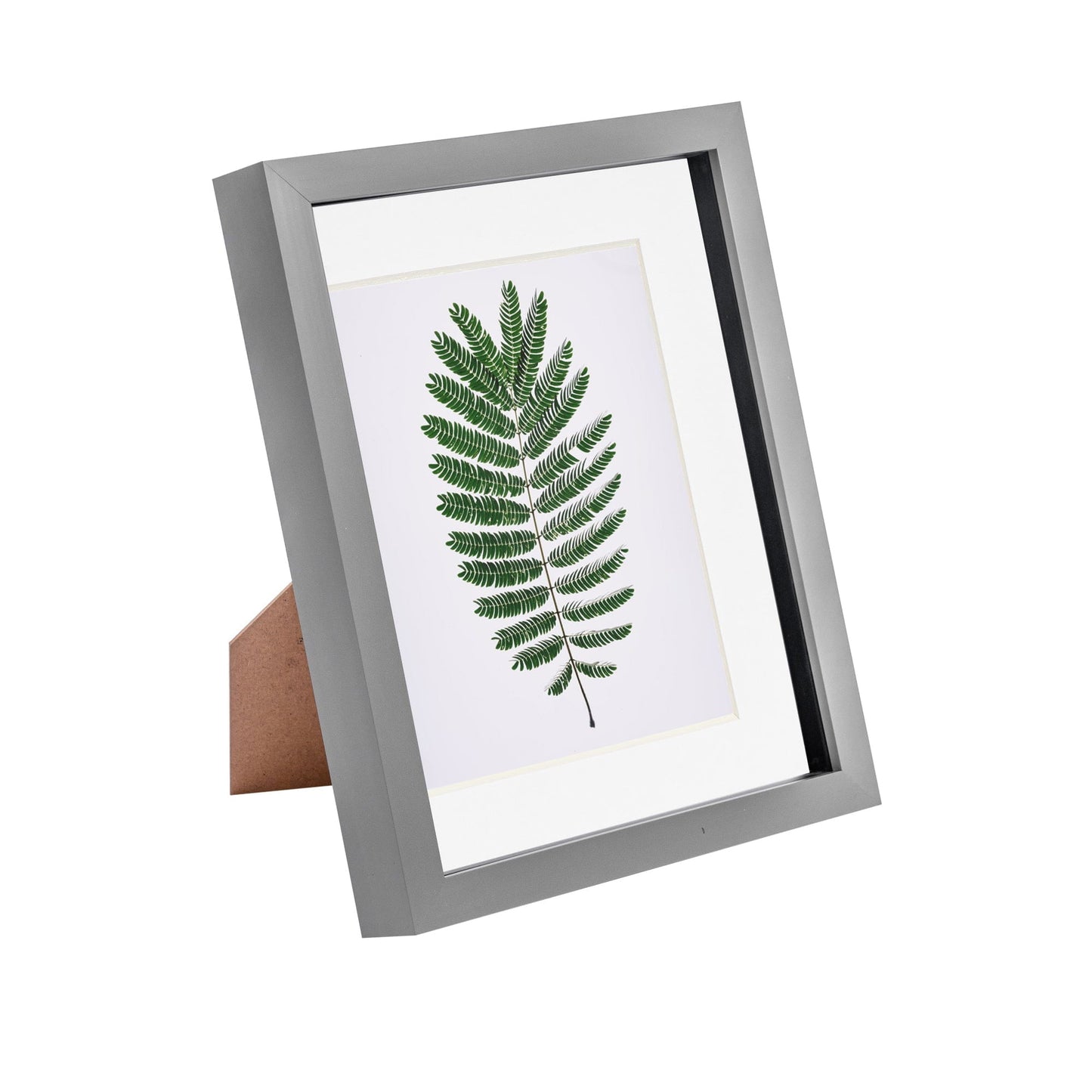 8" x 10" Grey 3D Box Photo Frame - with 5" x 7" Mount