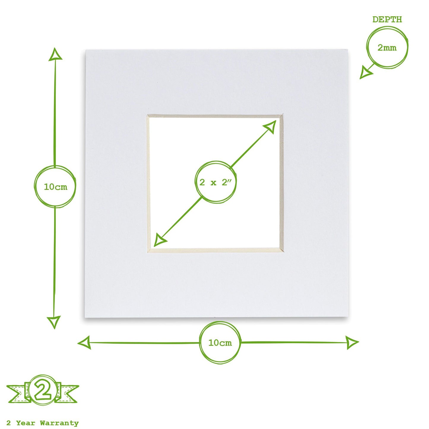 2" x 2" Picture Mounts for 4" x 4" Frame - Pack of 10
