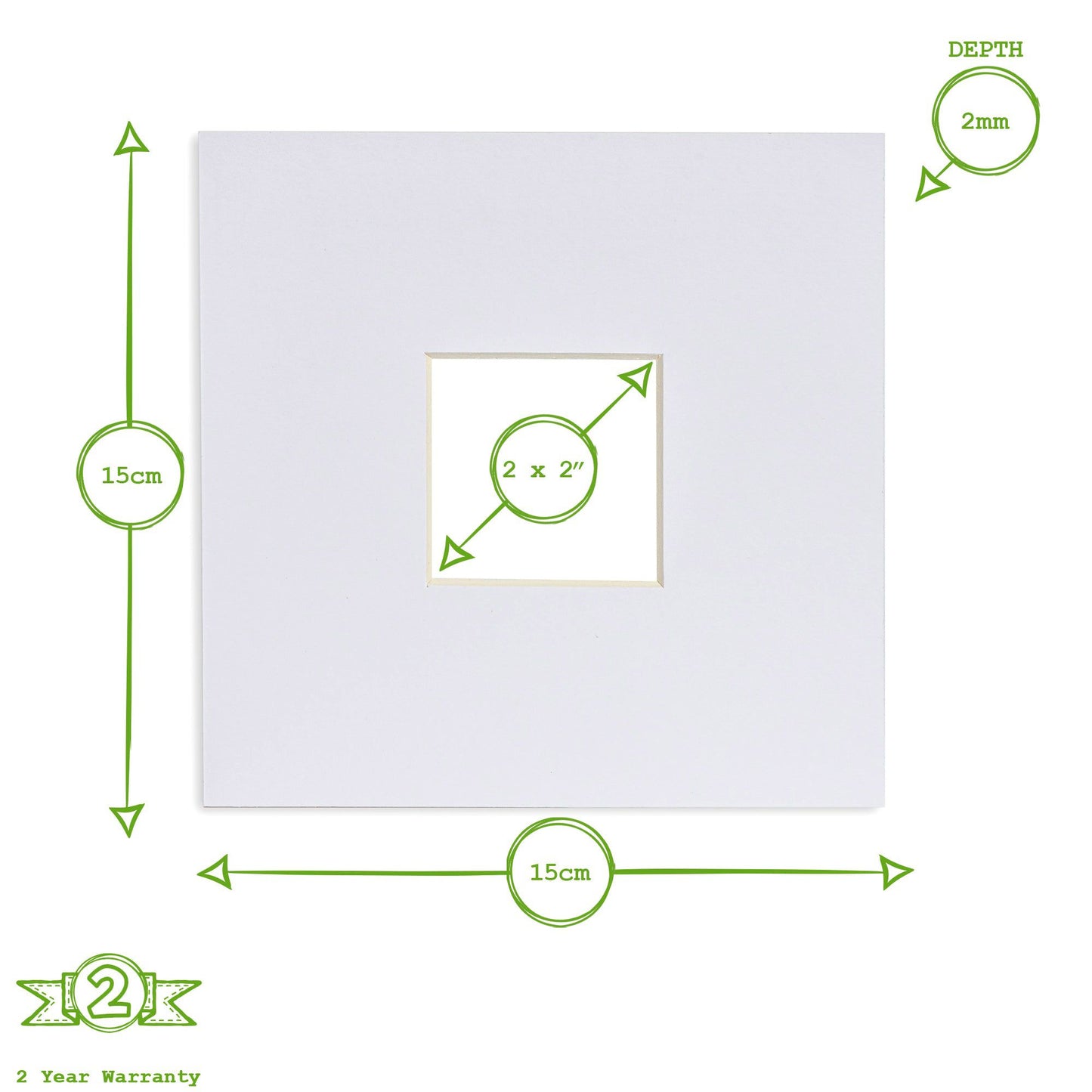 2" x 2" Picture Mounts for 6" x 6" Frame - Pack of 10