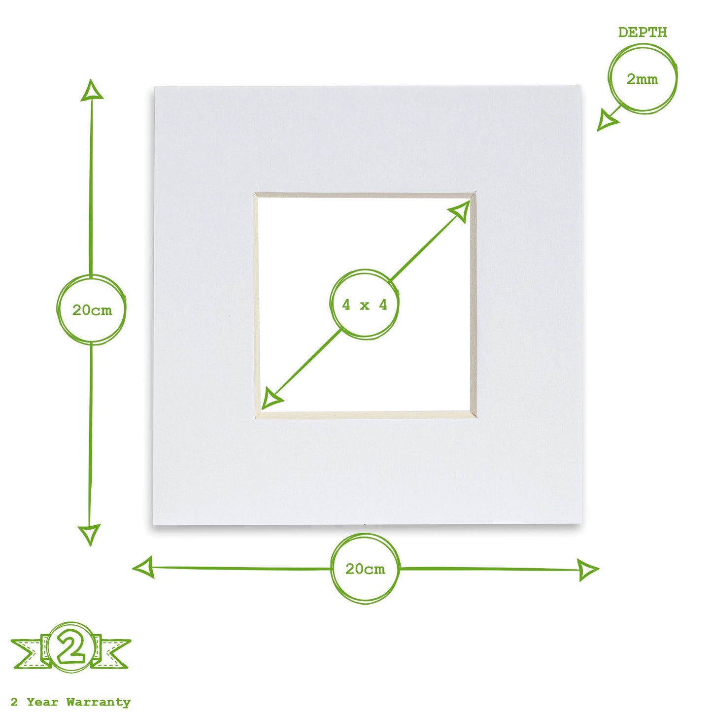 4" x 4" Picture Mount for 8" x 8" Frame