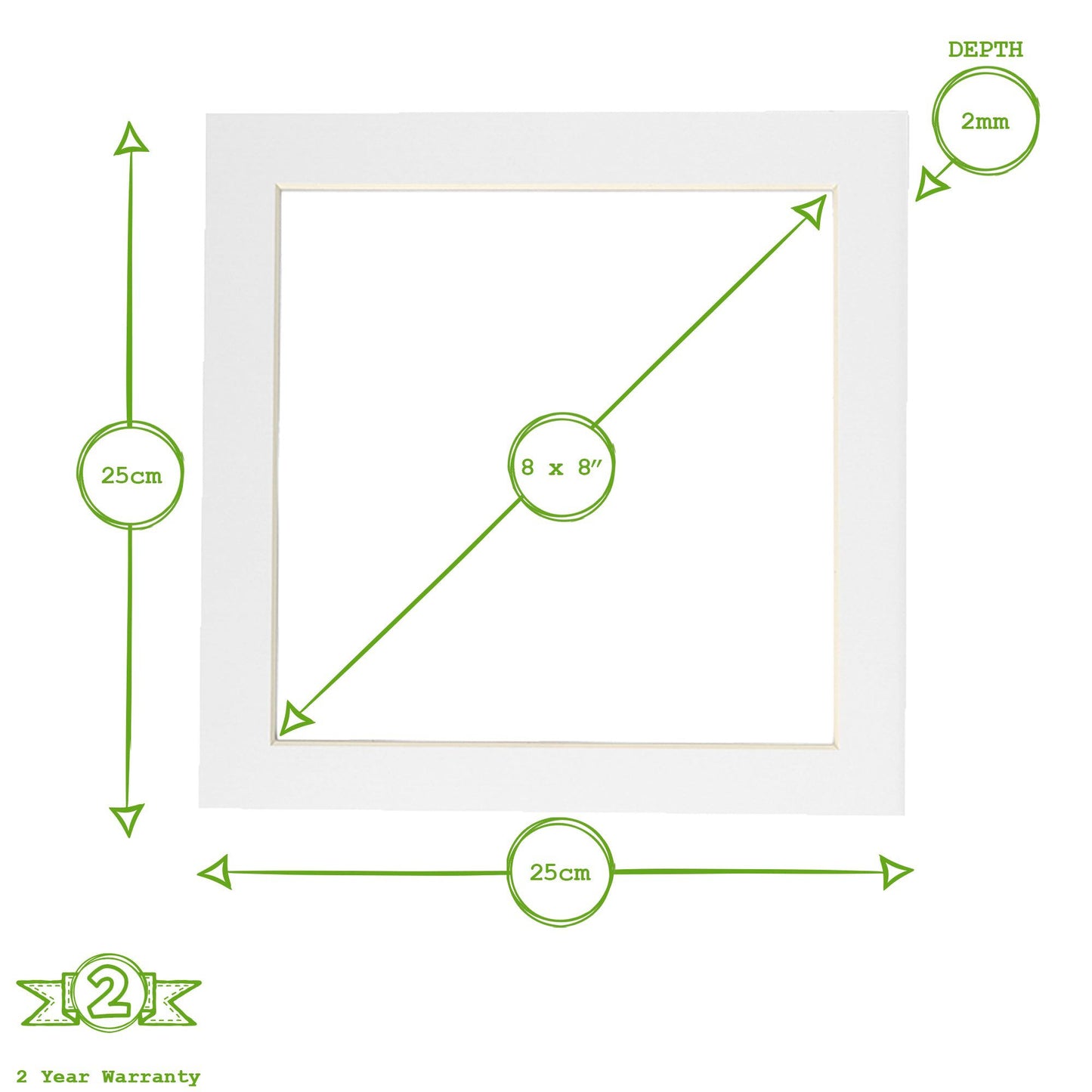 8" x 8" Picture Mount for 10" x 10" Frame