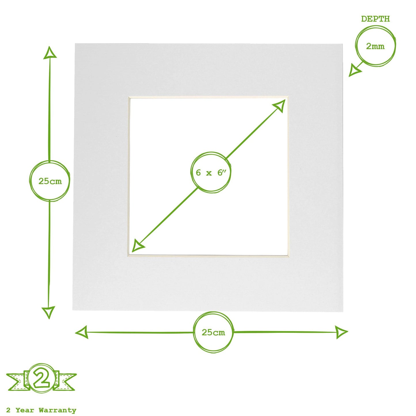 6" x 6" Picture Mount for 10" x 10" Frame