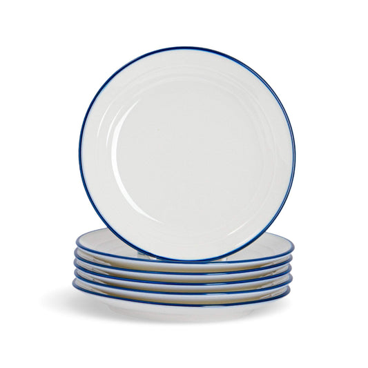 16cm Farmhouse White Porcelain Side Plates - Pack of Six