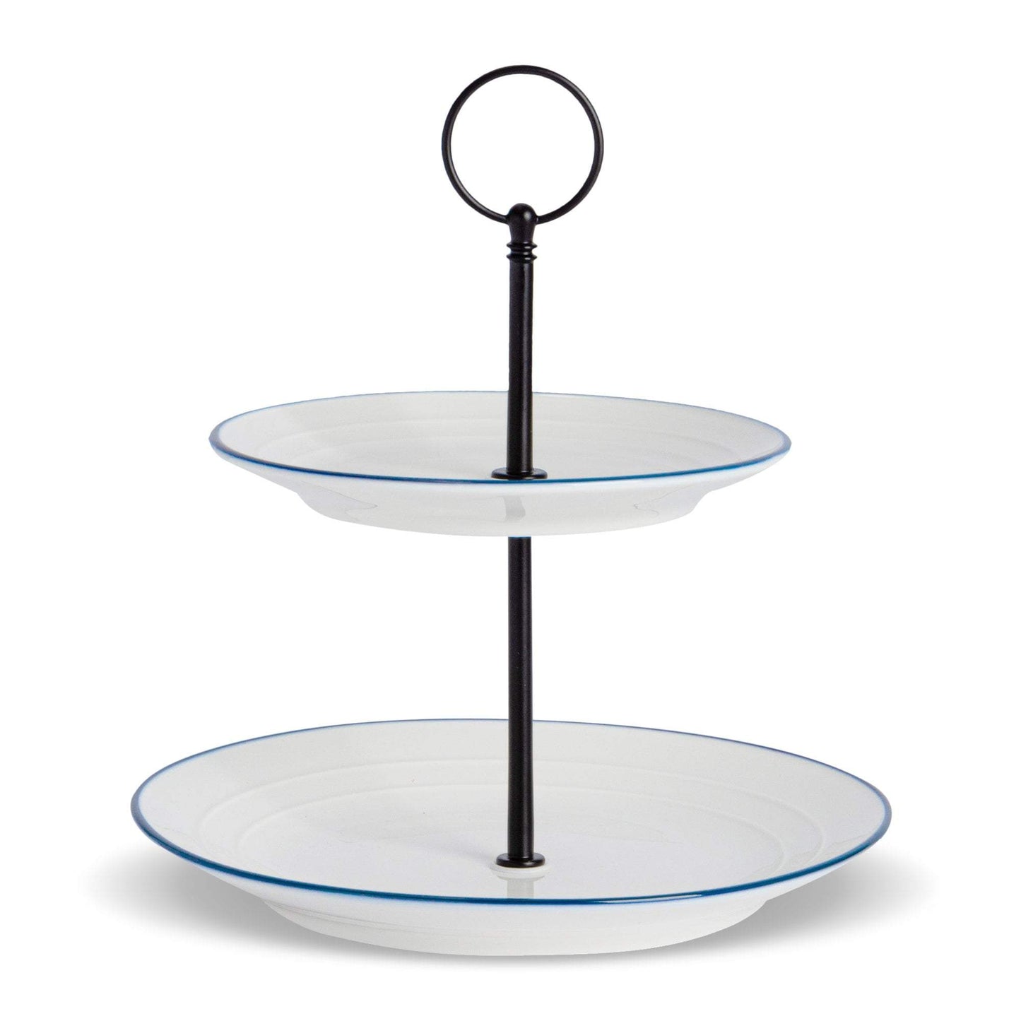 21cm 2 Tier Farmhouse White Cake Stand