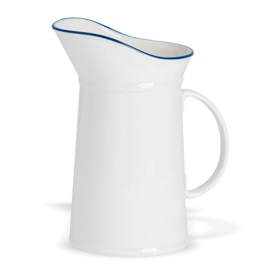 1L Farmhouse White Porcelain Water, Milk or Gravy Jug